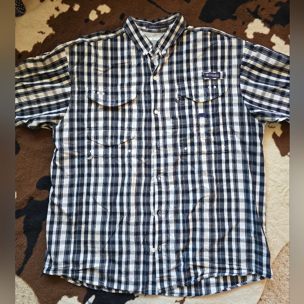 Columbia PFG Super Bonehead Plaid Fishing Shirt